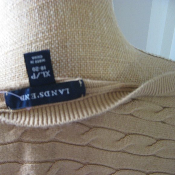 Camel Cable Lands End Sweater - Picture 4 of 4